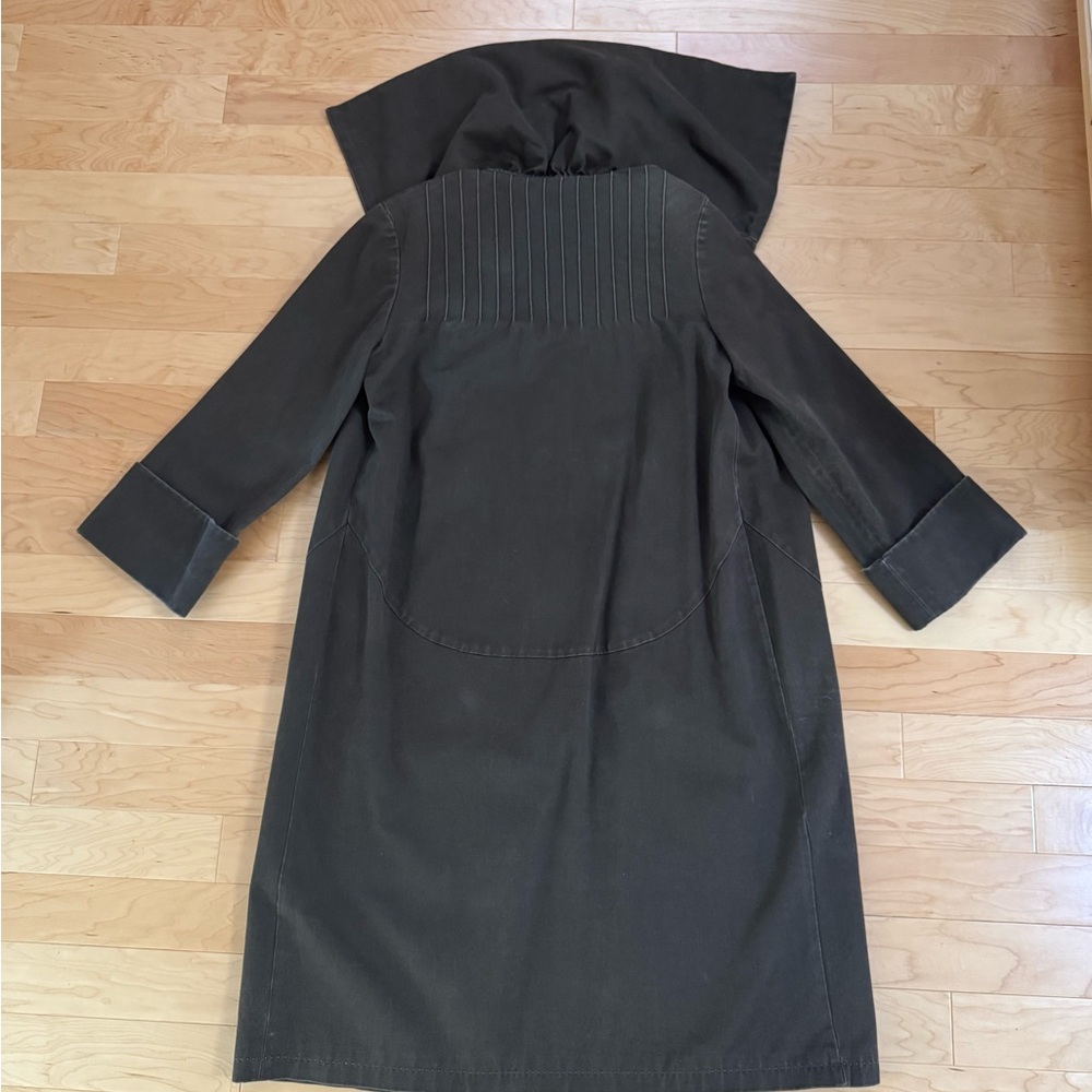 Dries Van Noten Olive Green Open Front Trench Coat - Picture 3 of 6